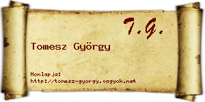 Tomesz György névjegykártya